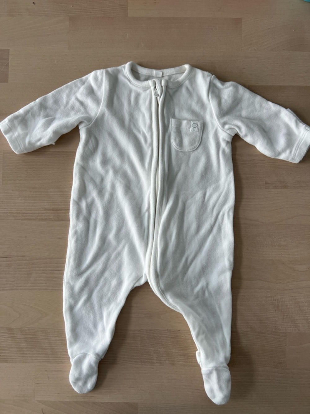Mori Newborn Baby Onesie Organic Cotton Zipper White